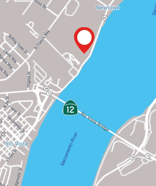 Map of Rio Vista Executive RV and Boat Storage in Rio Vista, CA