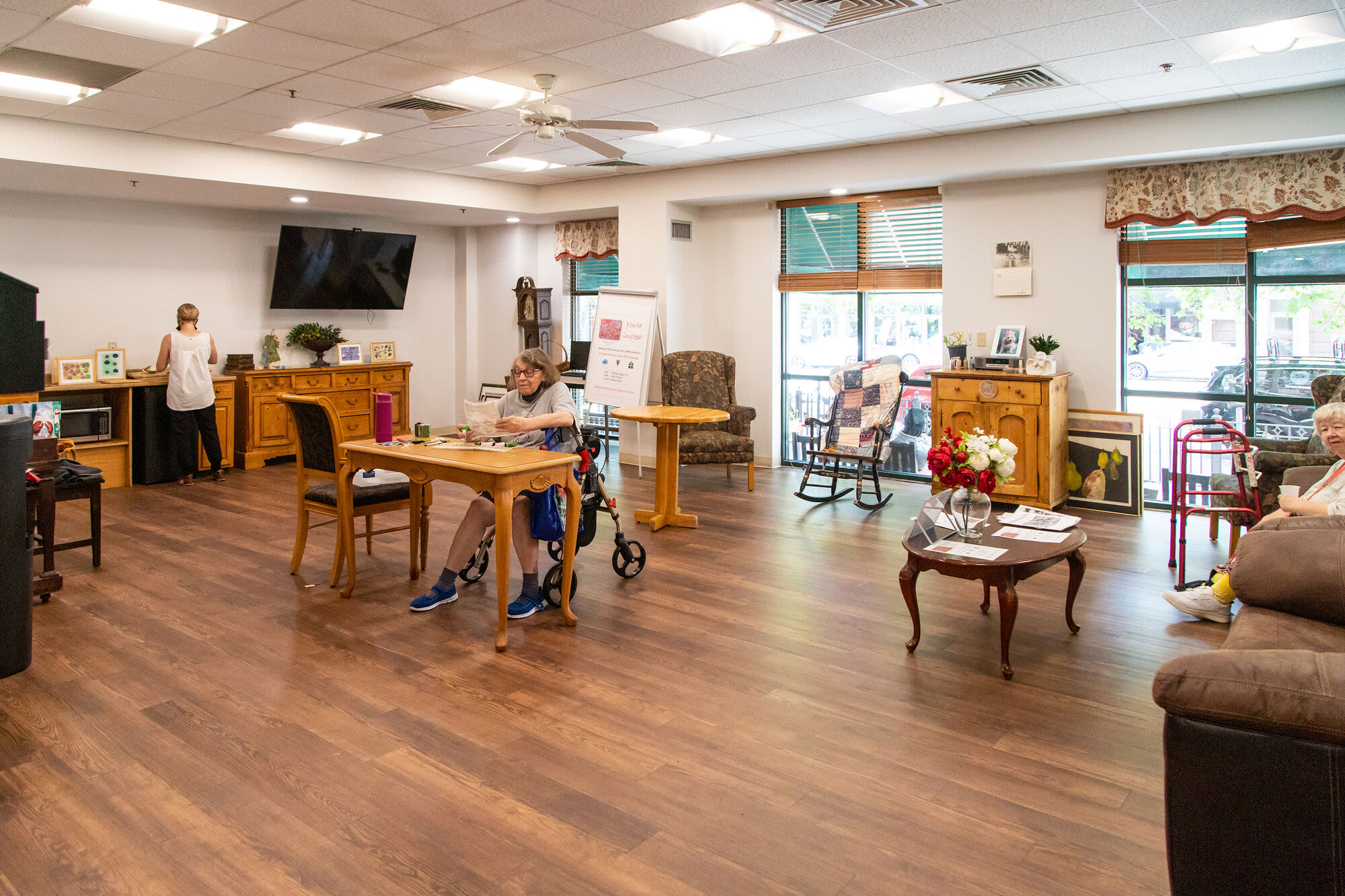 Community gathering space at Hearth Anna Bissonnette House in Boston, Massachusetts