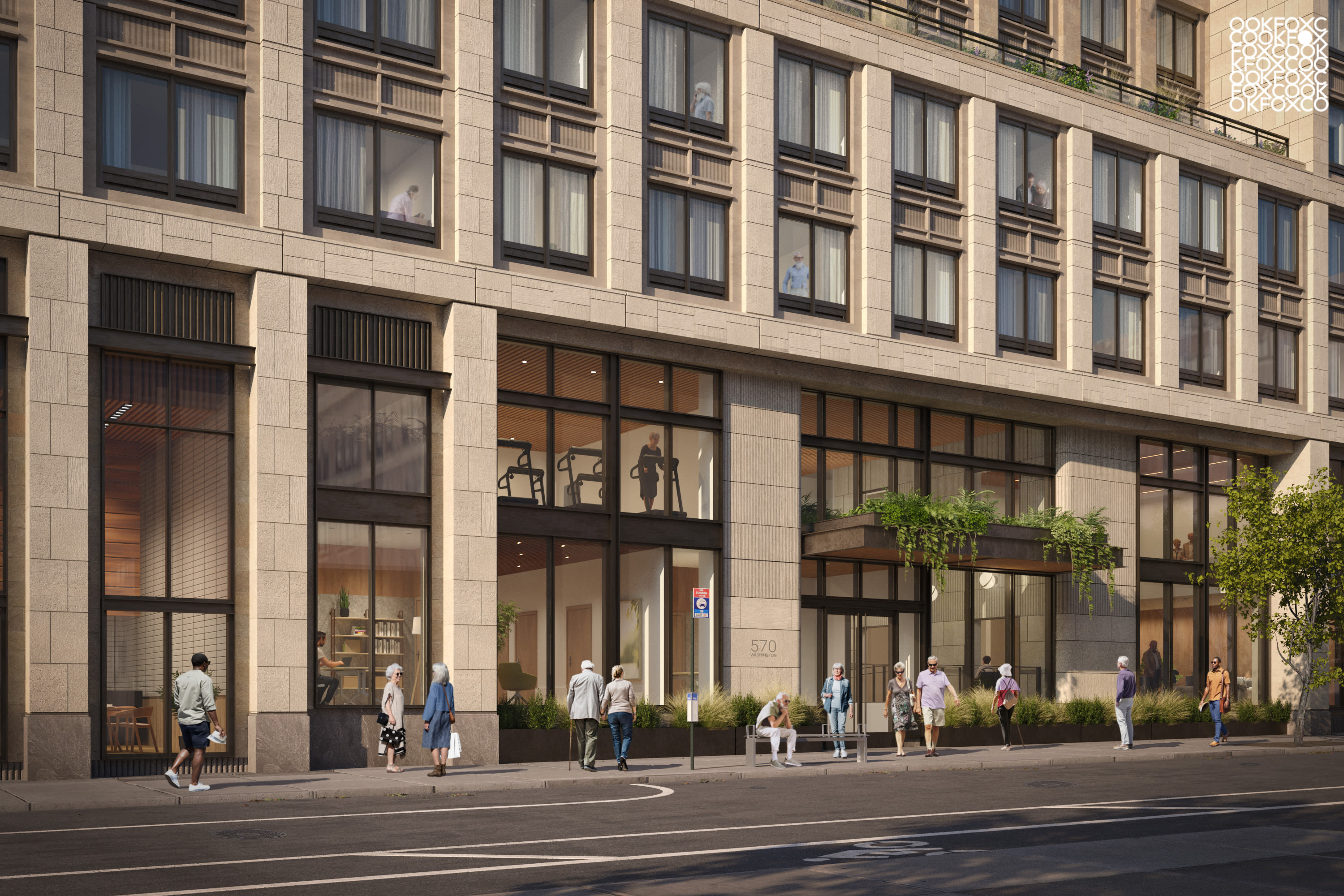 Exterior view of community apartment at 570 Washington in New York, New York