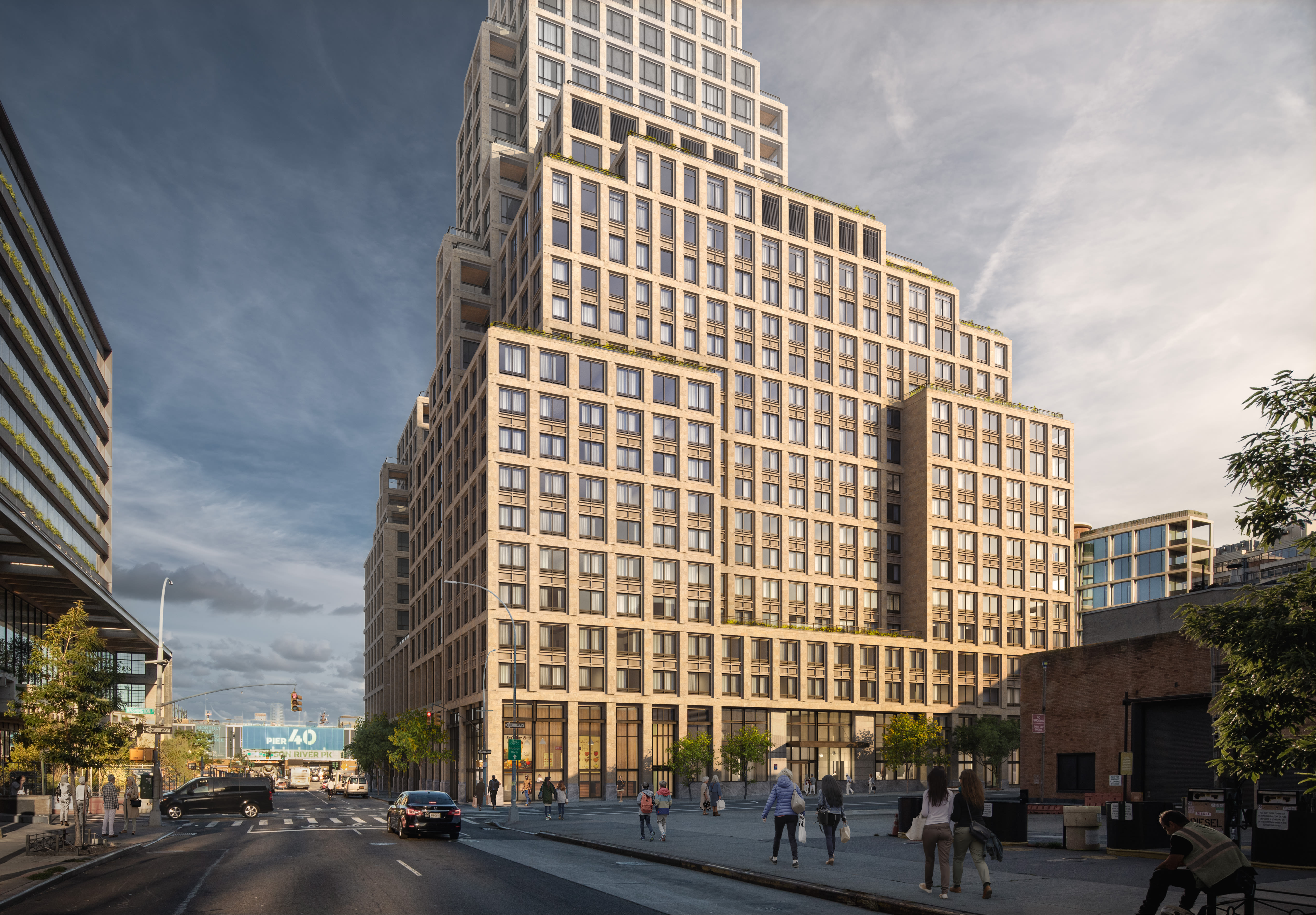 Exterior view of community at 570 Washington in New York, New York