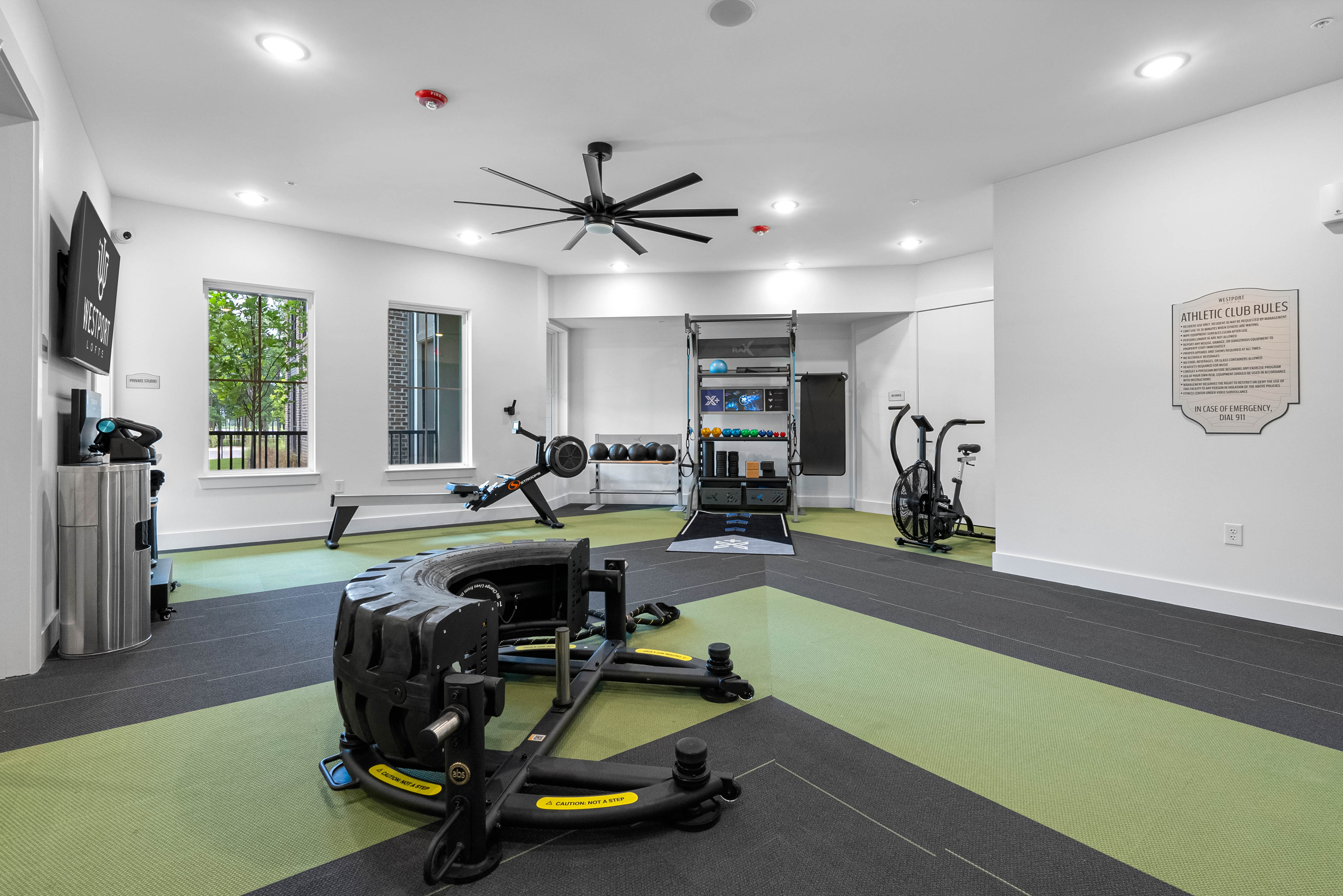 Fitness Gym with modern equipment at Westport Lofts in Belville, North Carolina