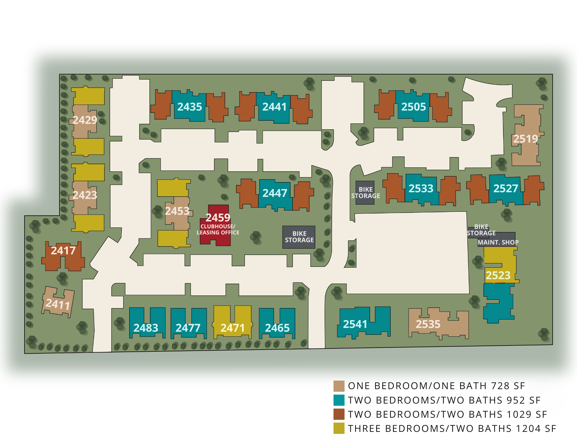 Site Map at Heritage Meadow Apartments in Eugene, Oregon