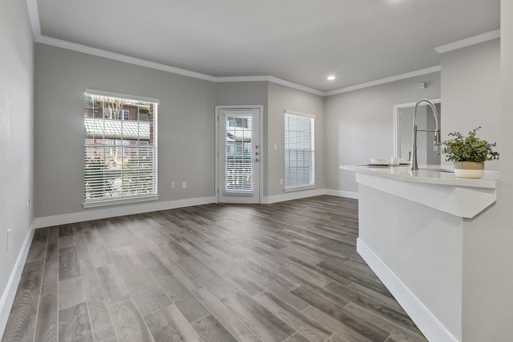 Spacious apartment with wood-style flooring at Charleston in San Antonio,Texas