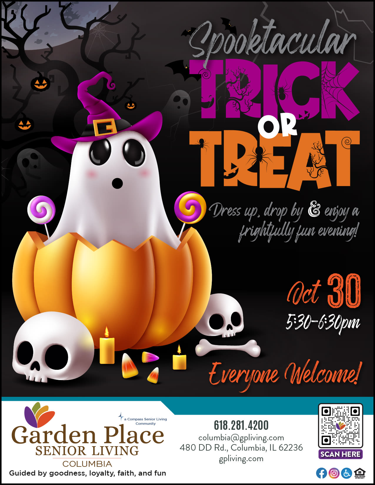 Halloween flyer at Garden Place Columbia in Columbia, Illinois