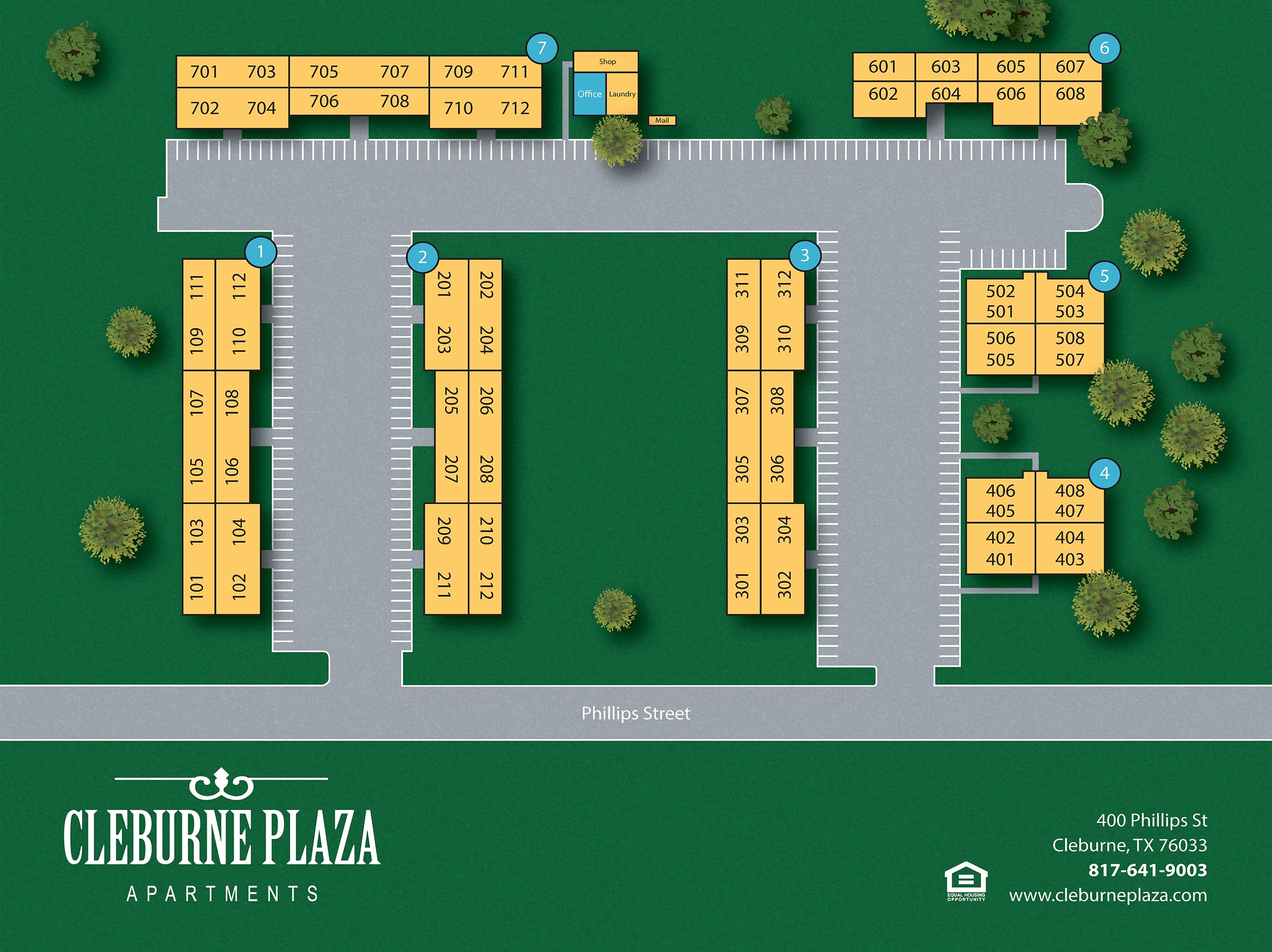 Sitemap at Cleburne Plaza in Cleburne, Texas