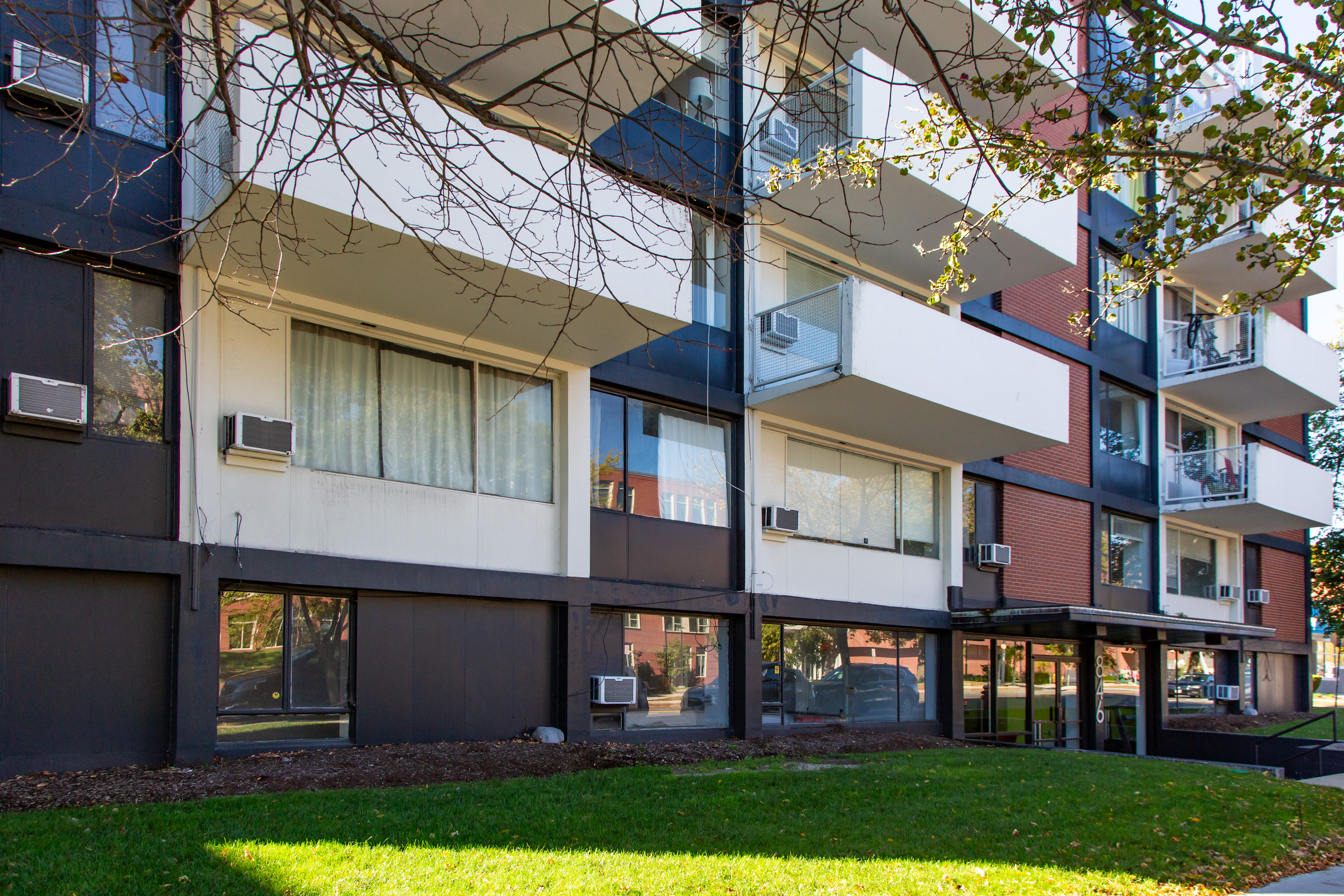 Exterior view of the apartment building at HCA 840-846 Mass Ave in Arlington, Massachusetts