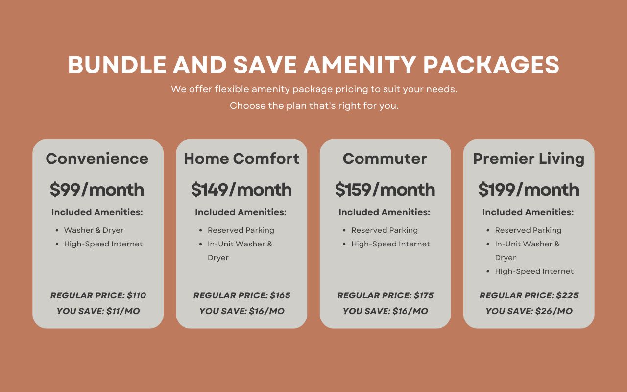 Corliss amenity packages