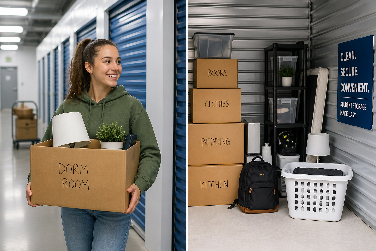 A women moving boxes to be stored at a San Diego Self Storage location