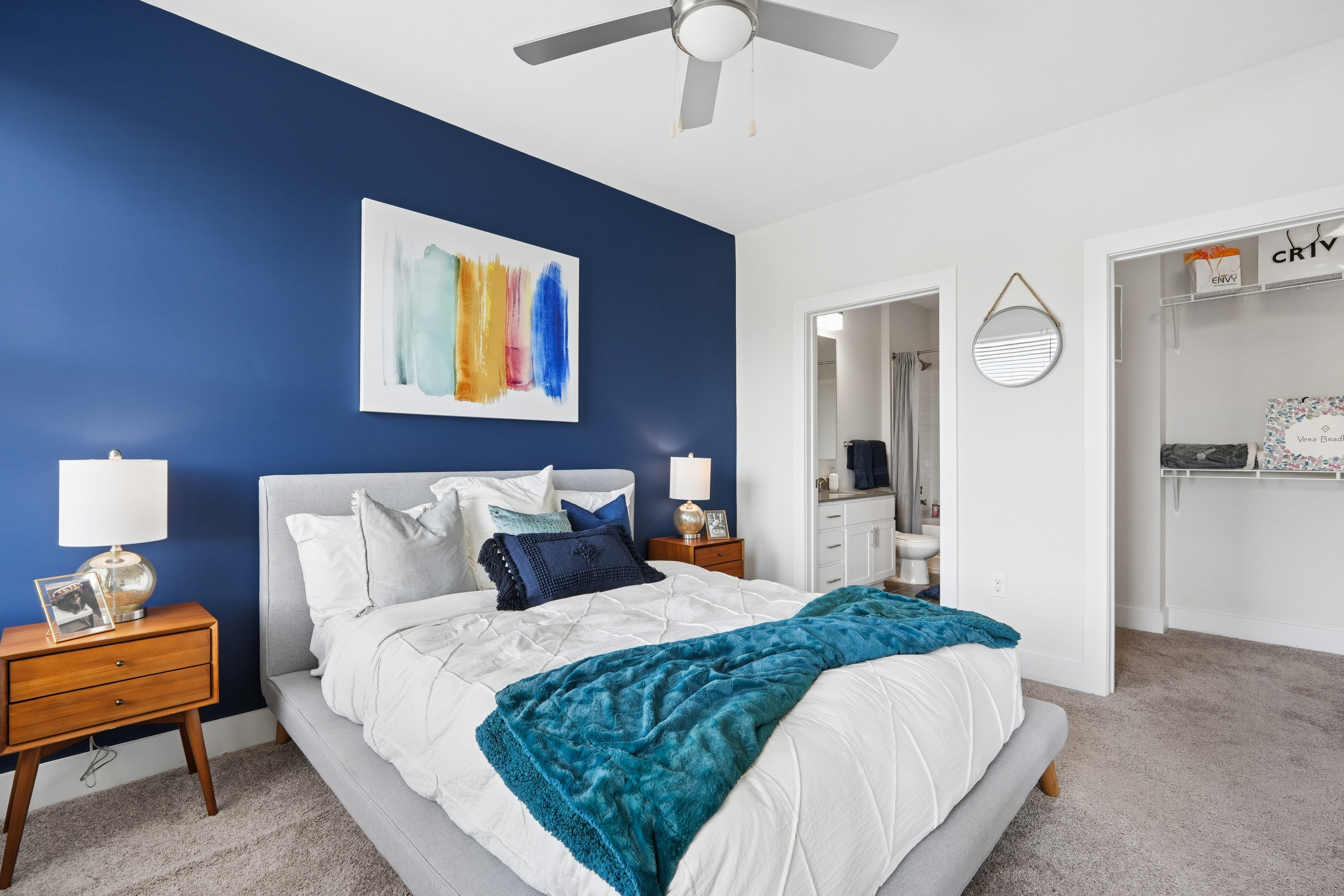 Beautiful bedroom at Overton Row in Charlotte, North Carolina