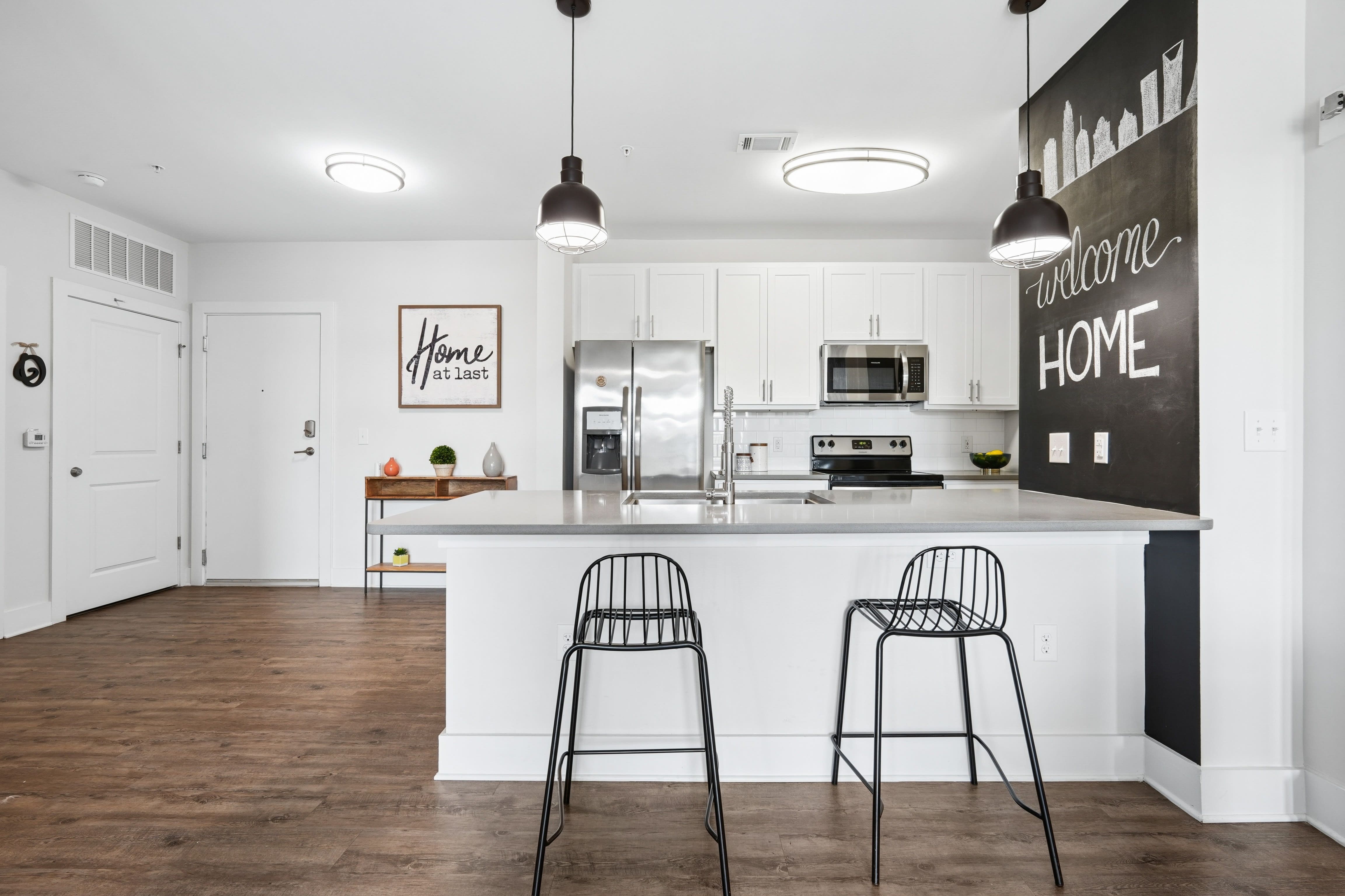 Spacious kitchen with appliances at Overton Row in Charlotte, North Carolina