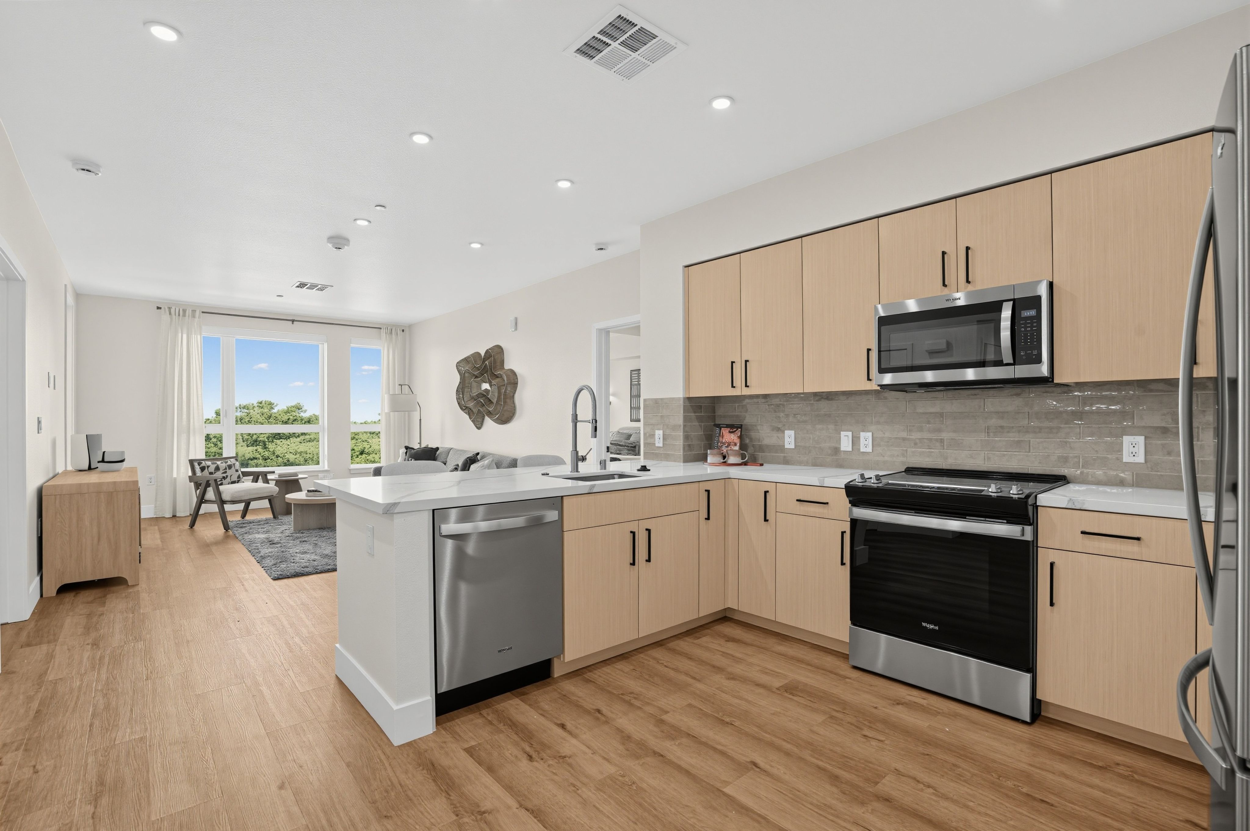 Kitchen with nice cabinets at The Colton in Redwood City, CA
