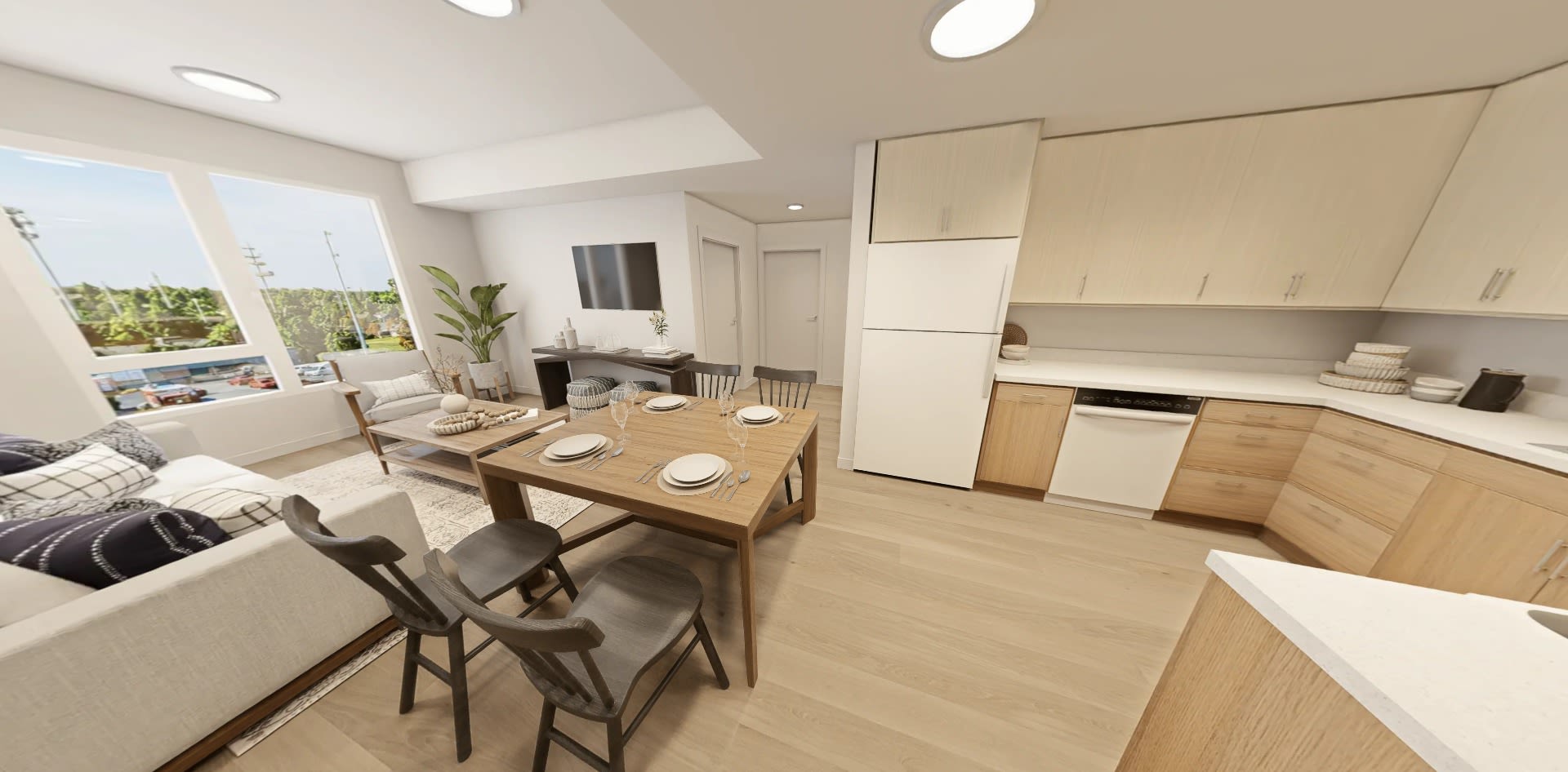 Three Bedroom Common Area Rendering