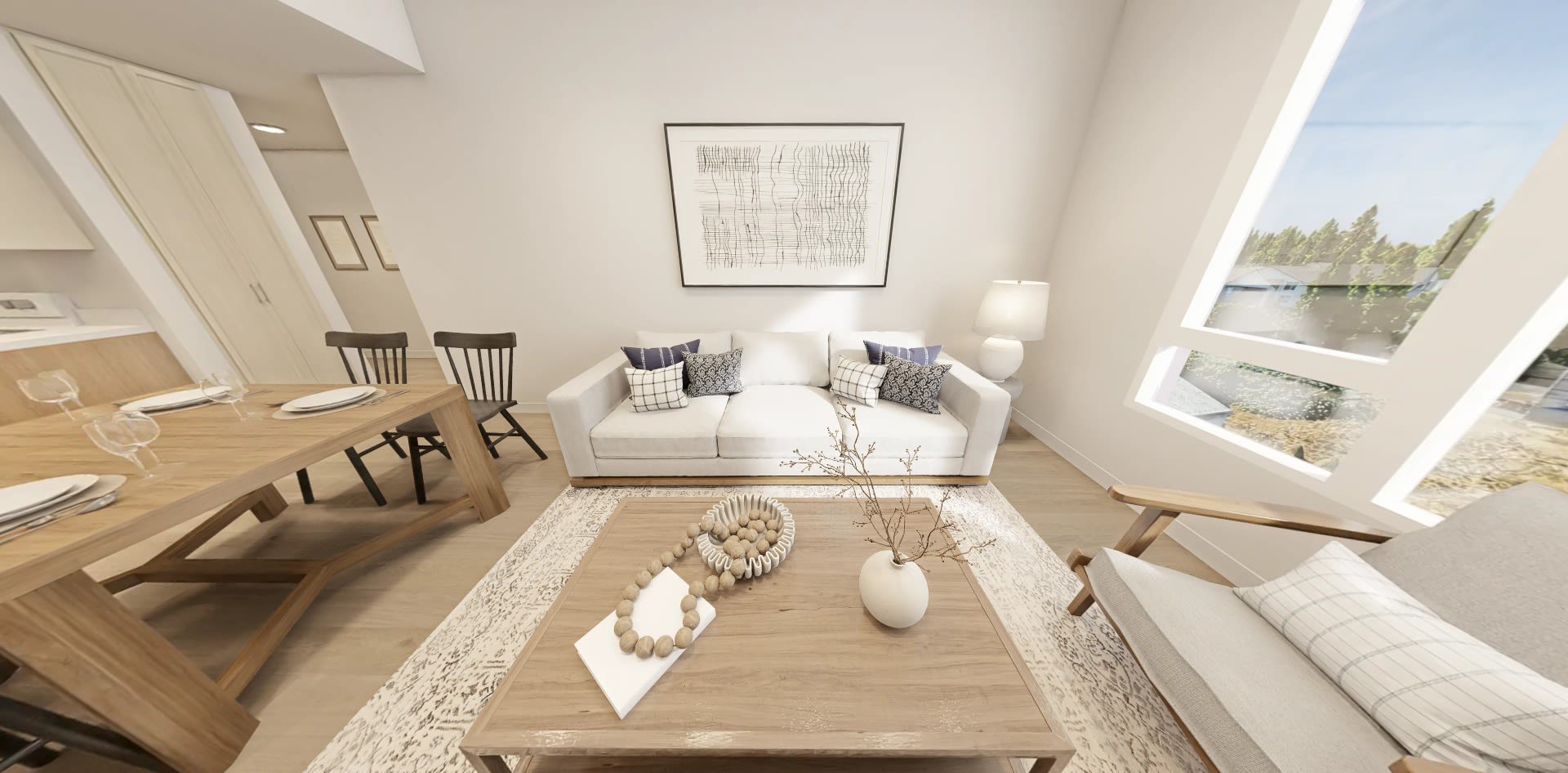 Three Bedroom Living Area Rendering