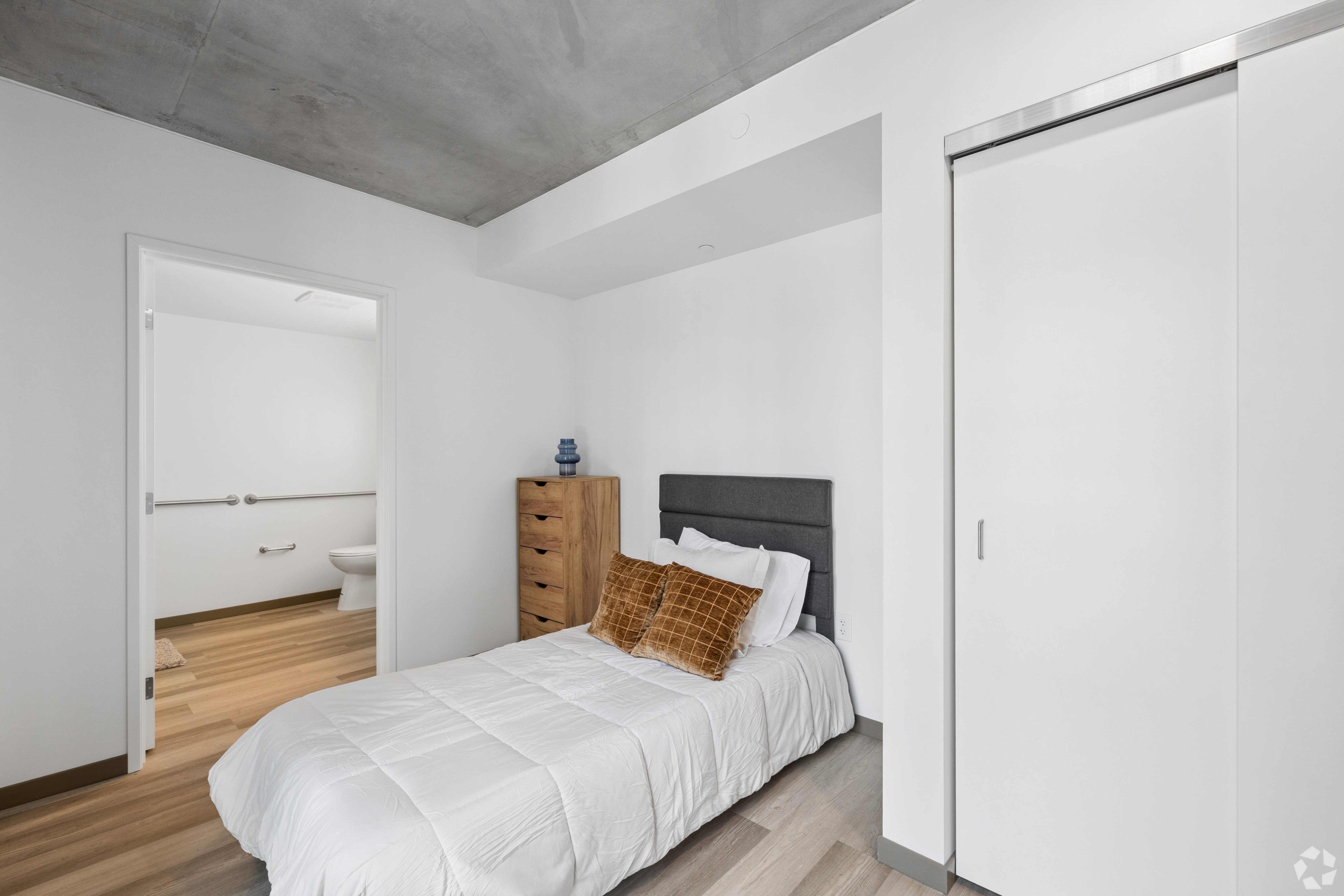 One bedroom model sleeping area