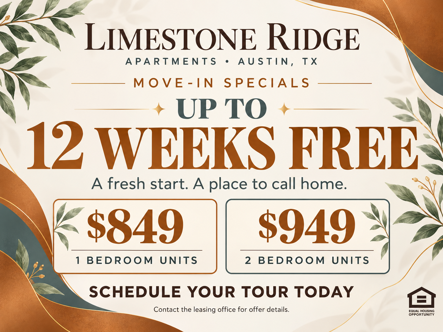 Fall Specials at Limestone Ridge Apartments in Austin, Texas