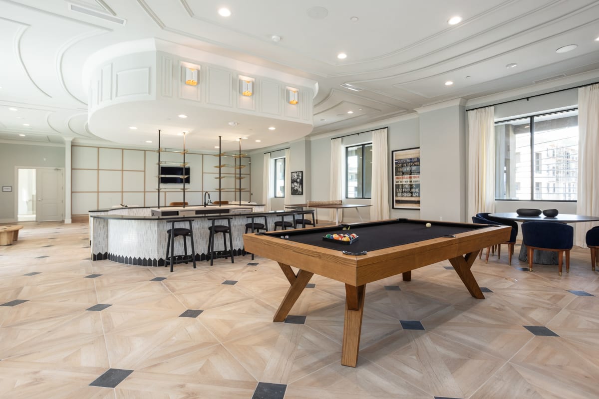 A pool table in the clubhouse at The Aubrey in Tempe, Arizona