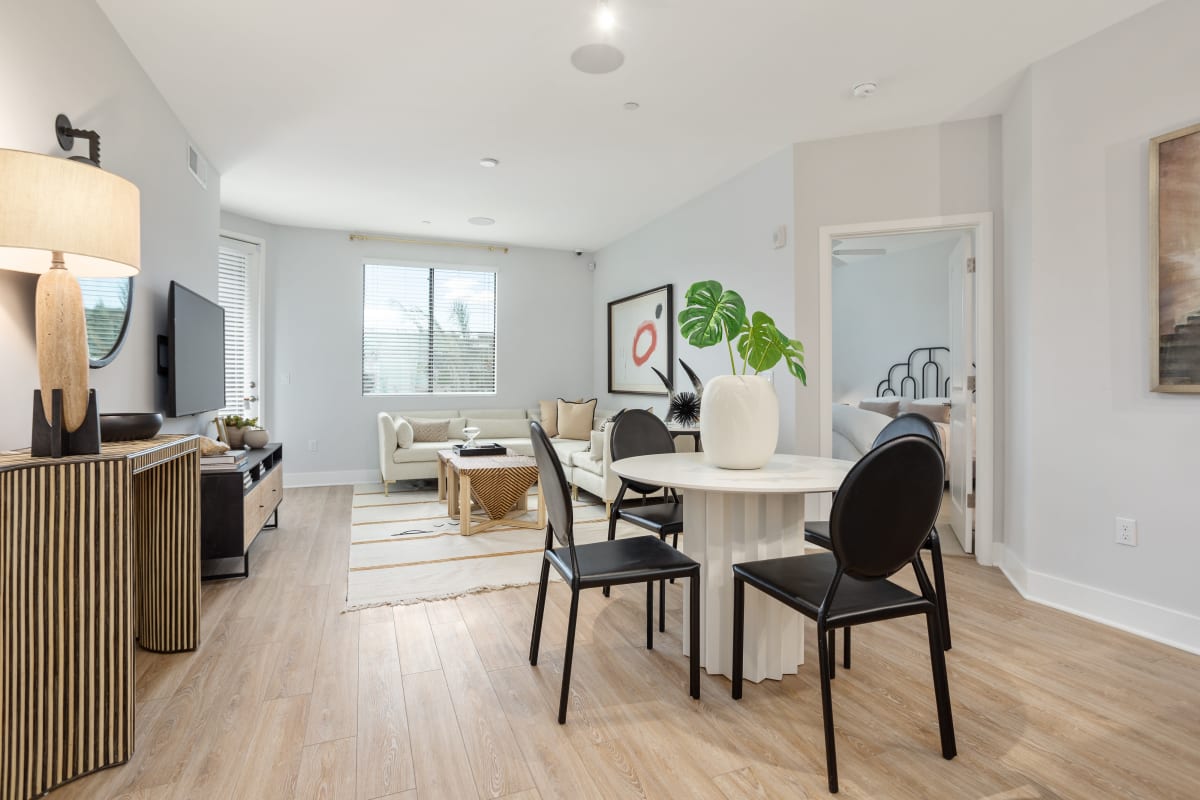 Apartment with wood-style flooring at The Aubrey in Tempe, Arizona