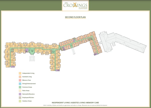 View the 2nd floor plan at The Crossings at Eastchase in Montgomery, Alabama. 