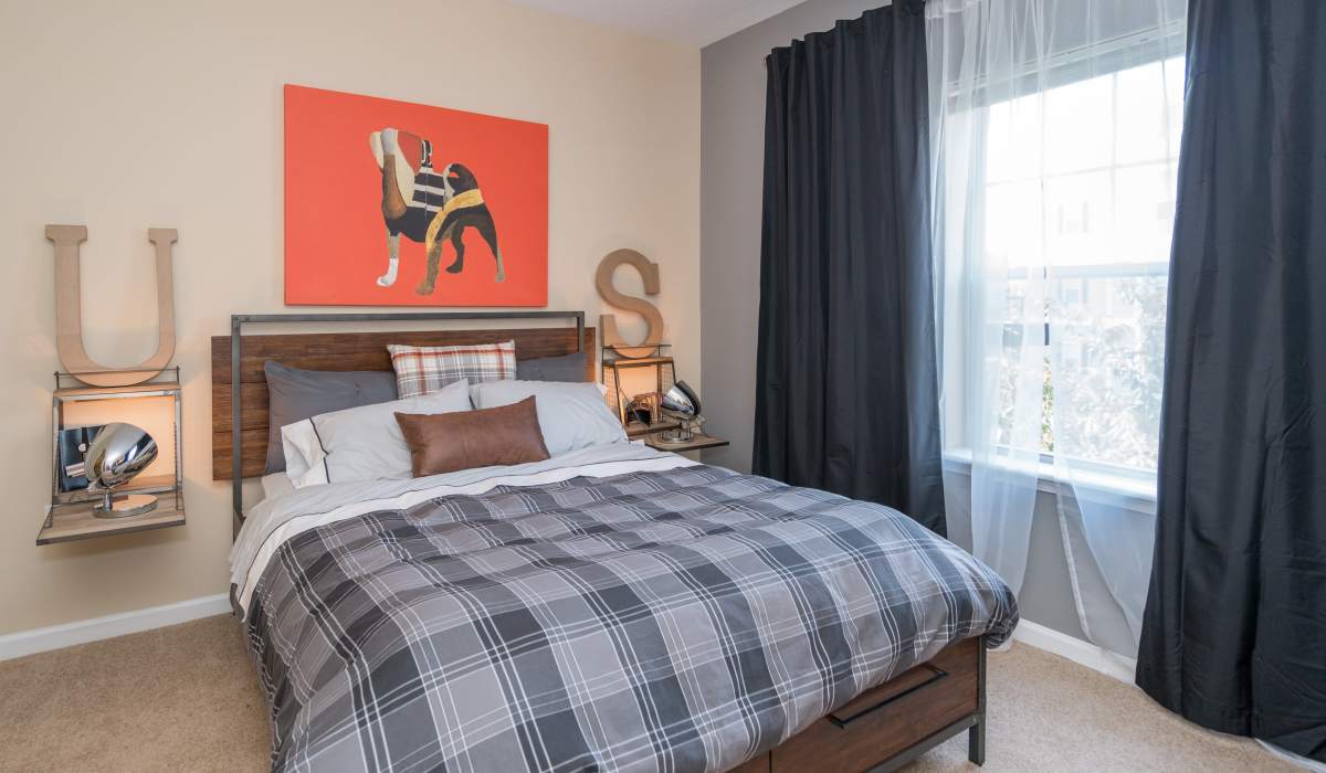 Bedroom in an apartment at Meridian Parkside, Newport News, Virginia