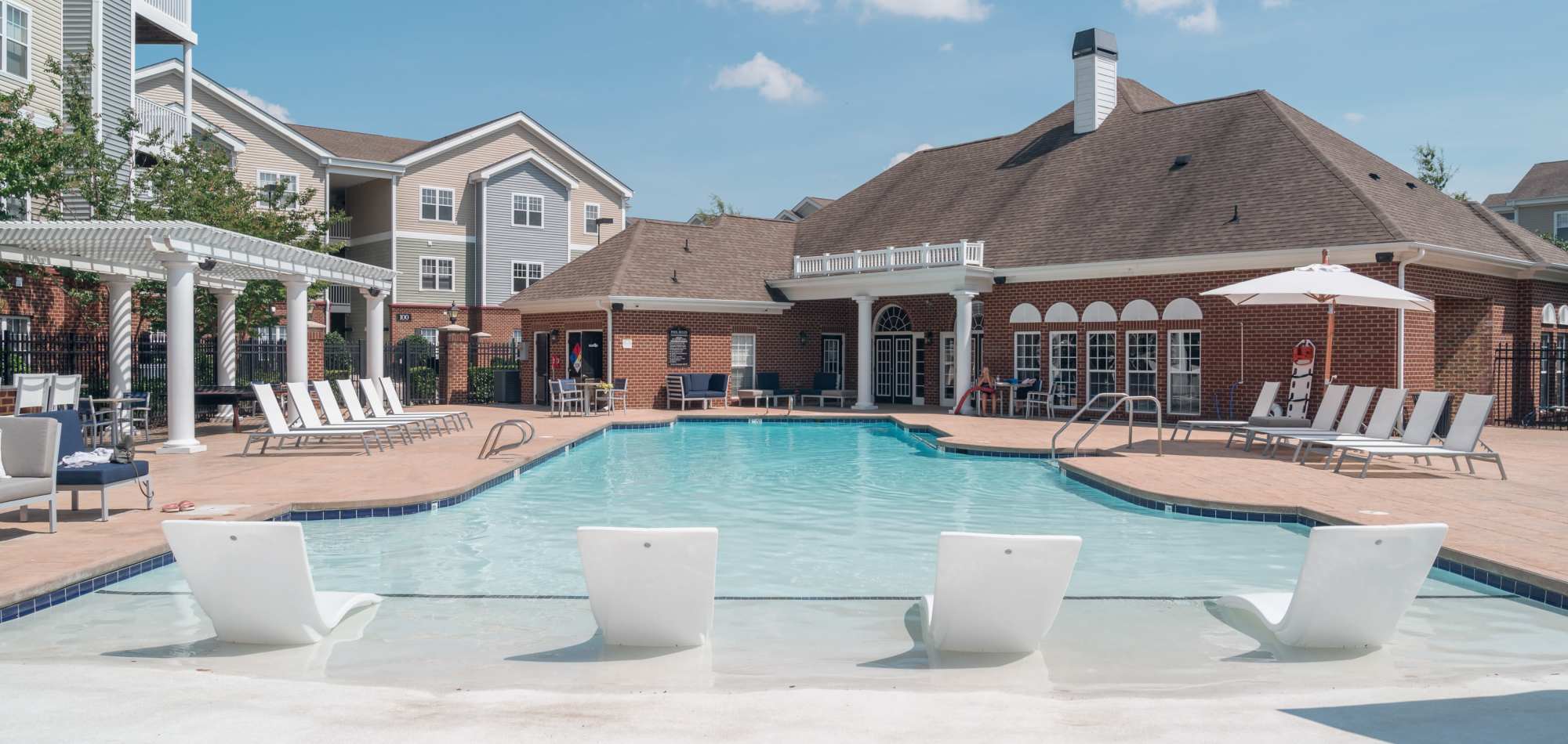 Resort-style pool at Meridian Parkside, Newport News, Virginia