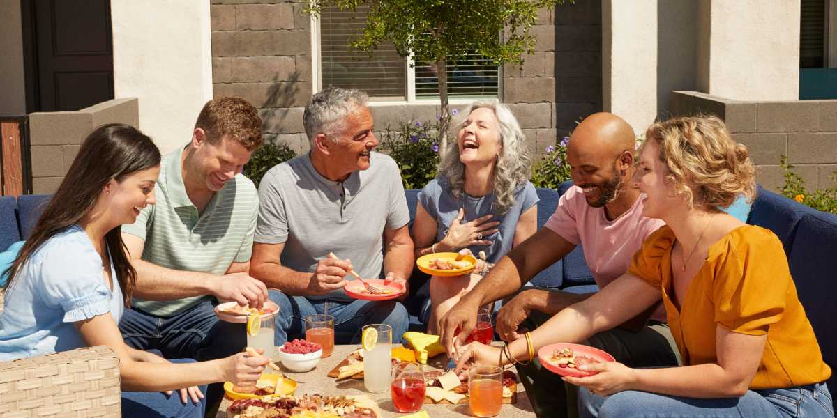 Residents enjoying snacks and drinks at BB Living Desert Ridge in Phoenix, Arizona