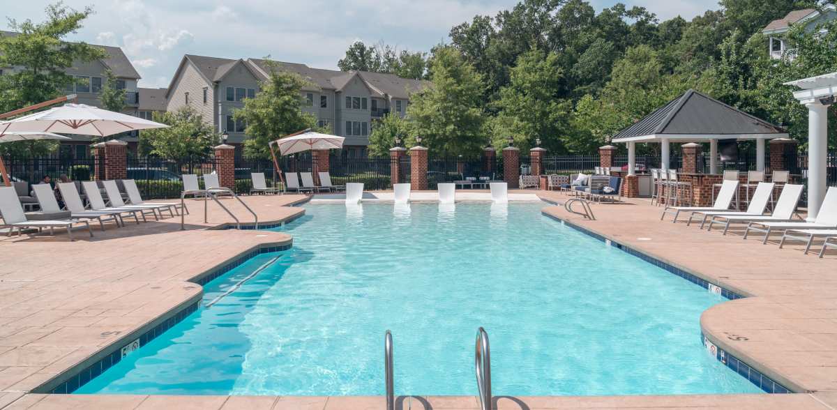 Resort-style pool at Meridian Parkside, Newport News, Virginia
