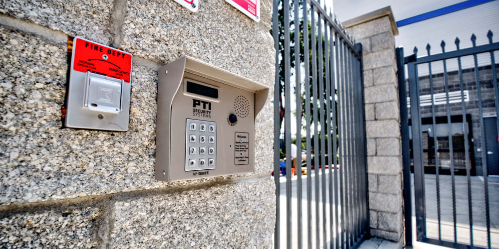 Keypad entrance at Trojan Storage of Campbell in Campbell, California