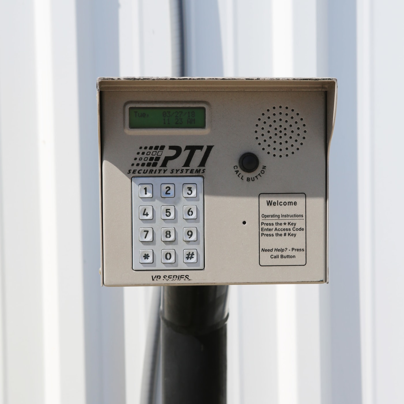 Keypad entrance to Midgard Self Storage in Melbourne, Florida