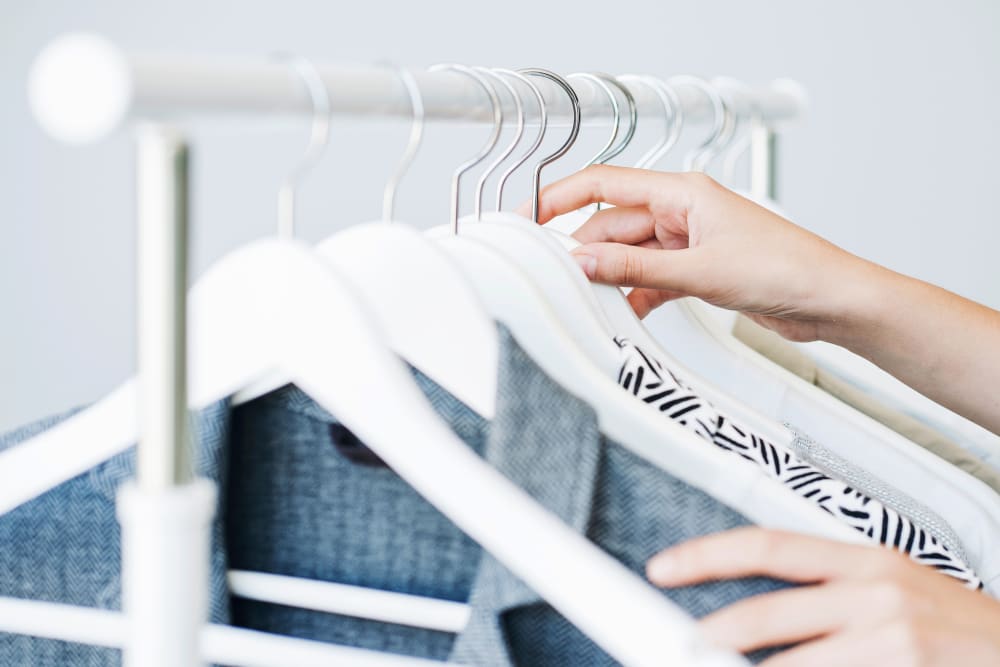 Packing shirts for storage at Devon Self Storage in Memphis, Tennessee