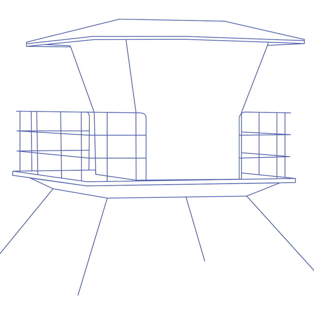 Lifegaurd tower icon at Tower24 Ponto Beach in Carlsbad, California