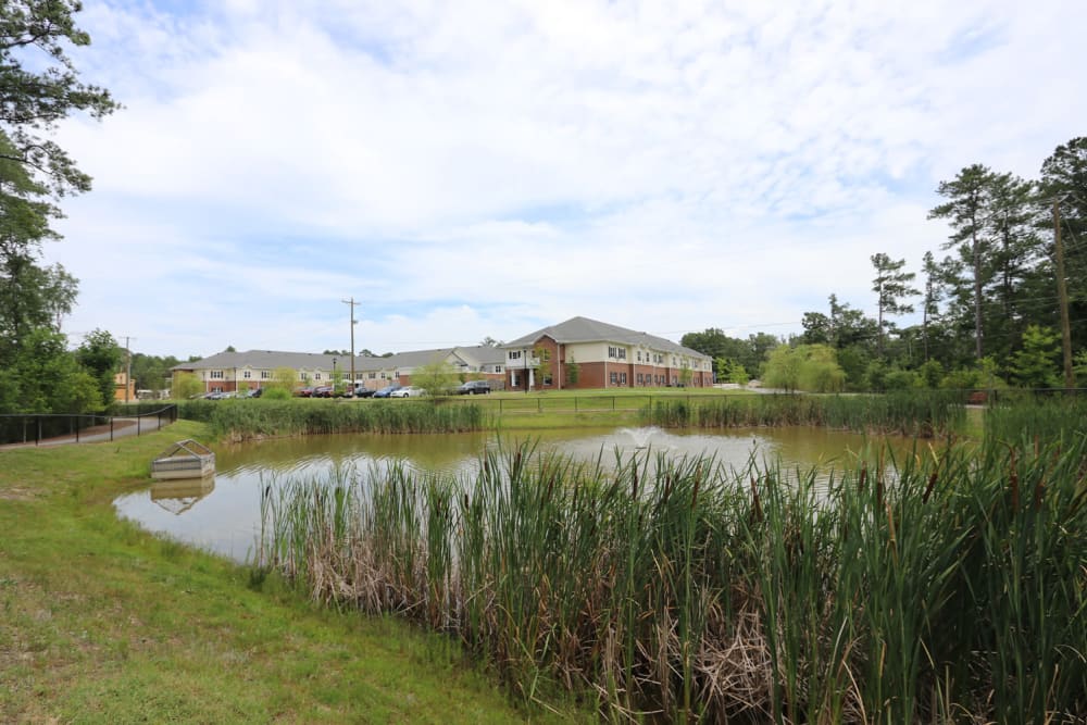 A pond next to The Harmony Collection at Columbia Assisted Living & Memory Care in Columbia, South Carolina
