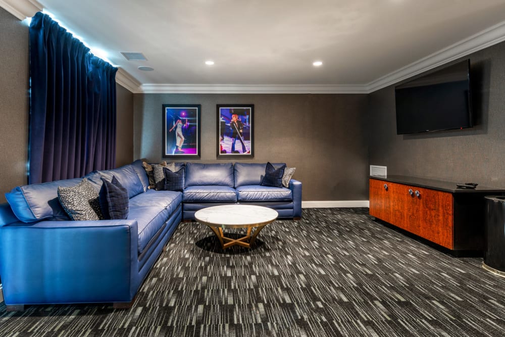 Media lounge at The Yard At Pencoyd Landing in Bala Cynwyd, Pennsylvania