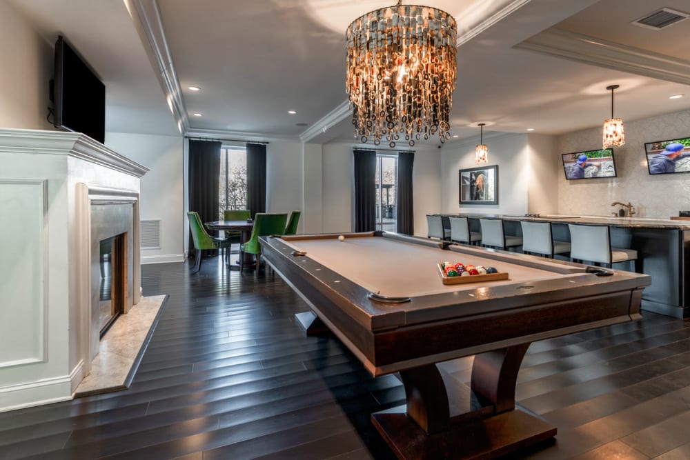 Billiards table at The Yard At Pencoyd Landing in Bala Cynwyd, Pennsylvania