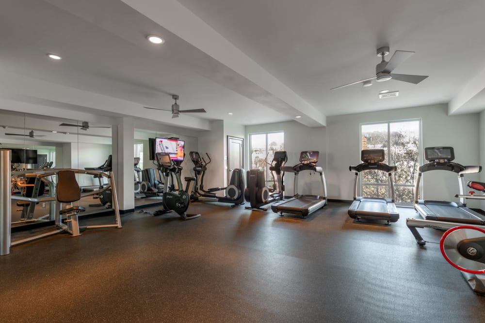Fitness center at The Yard At Pencoyd Landing in Bala Cynwyd, Pennsylvania