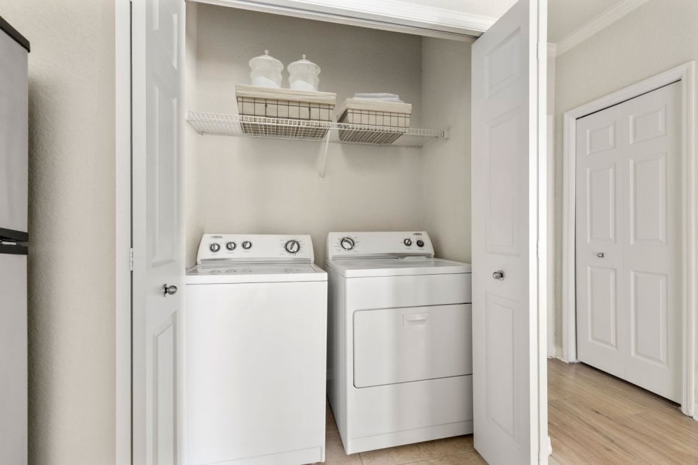 Laundry Area in a model home at Mirador & Stovall at River City in Jacksonville, Florida