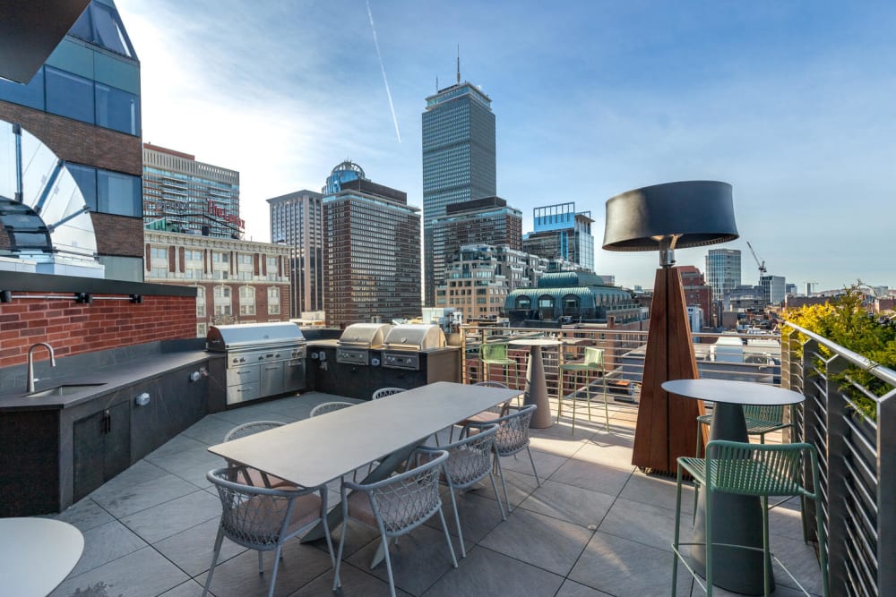 Grills on Roof Deck at 28 Exeter at Newbury in Boston, Massachusetts