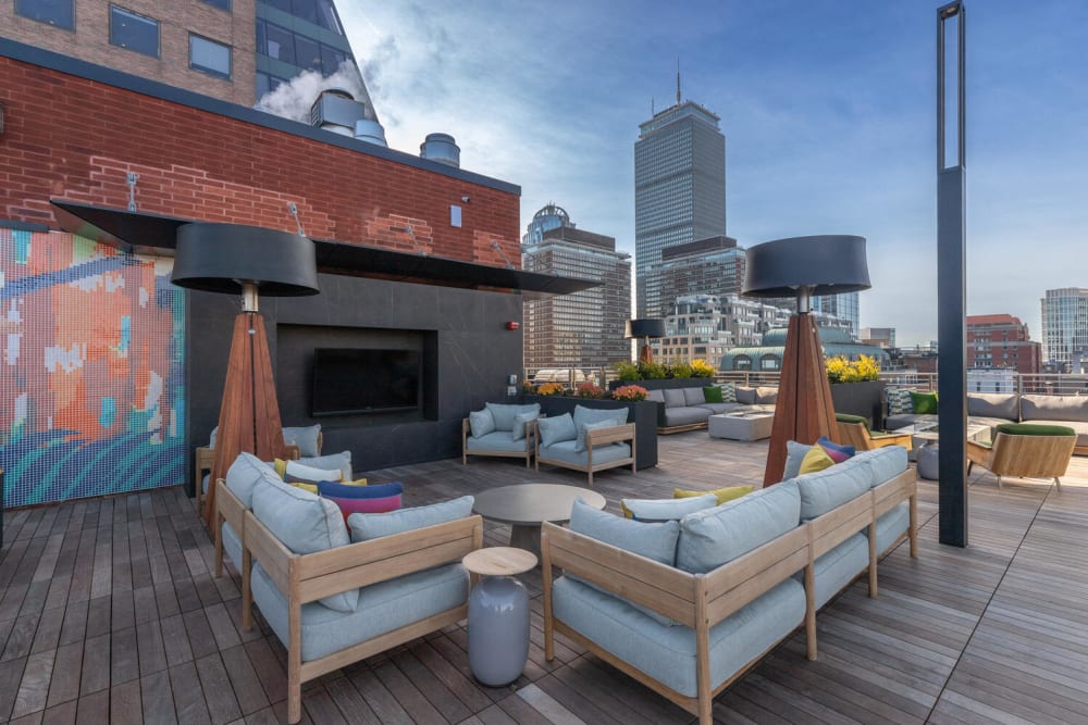 Roof Deck at 28 Exeter at Newbury in Boston, Massachusetts
