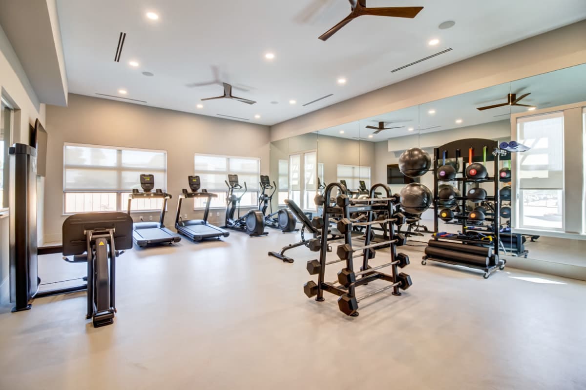 View amenities like fitness center at Aurora at Green Valley in Fairfield, California