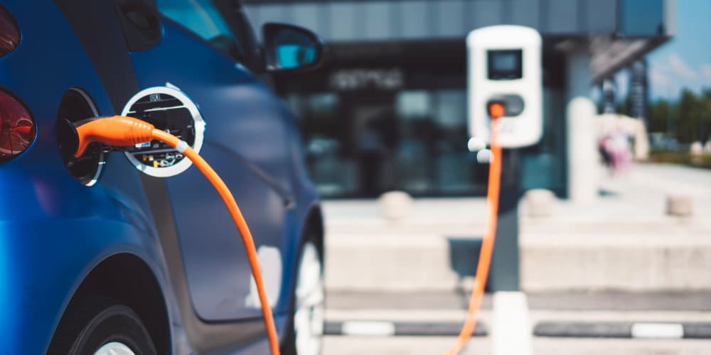 EV car charging stations at Desert Meadows in Lancaster, California