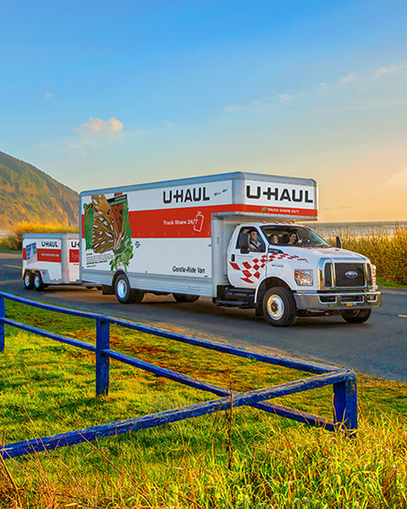 rent discounted u-haul trailer and moving trucks with car hitch