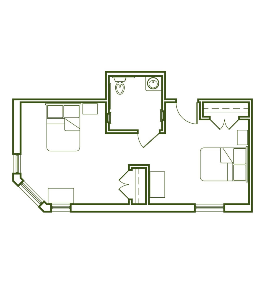 Companion Room with Shared Bath at Oak Ridge Alzheimer's Special Care Center in Haltom City, Texas