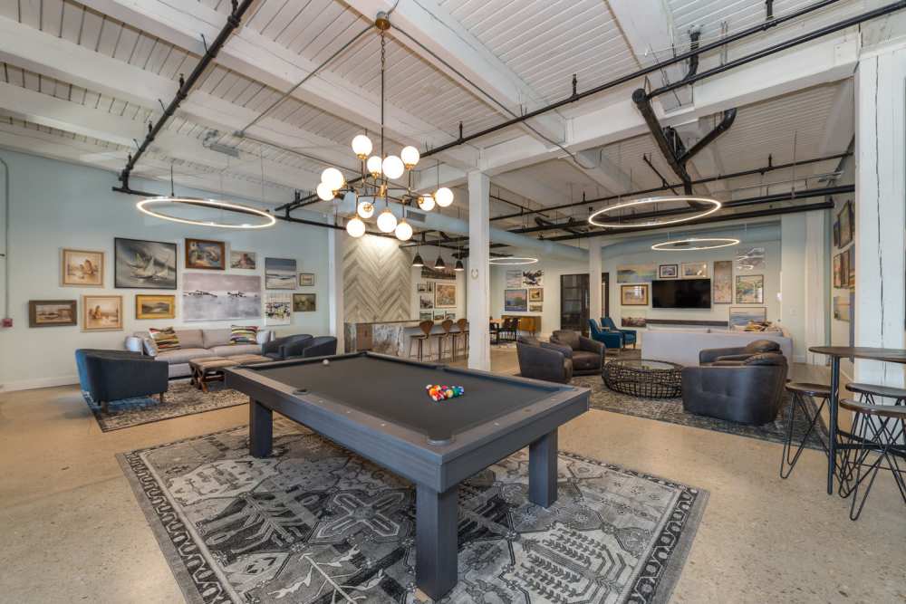 Clubhouse with foosball at South Bank in Richmond, Virginia