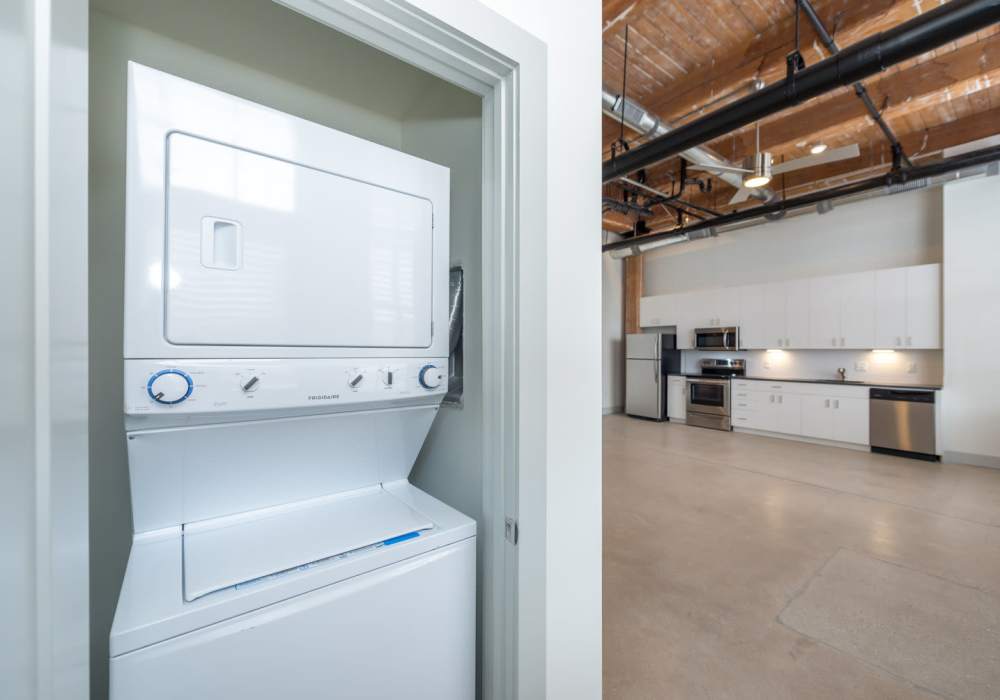 In-home washer and dryer at South Bank in Richmond, Virginia