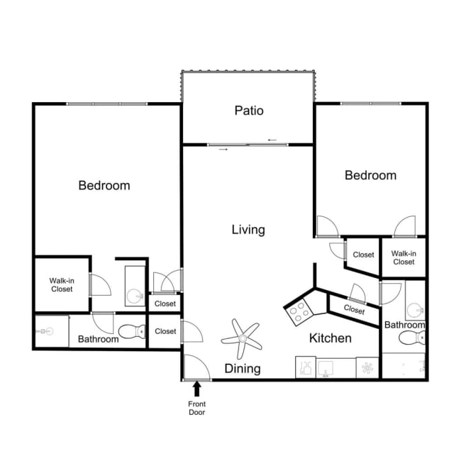 Spacious two-bedroom apartment home at Lincoln Villa near San Rafael, California