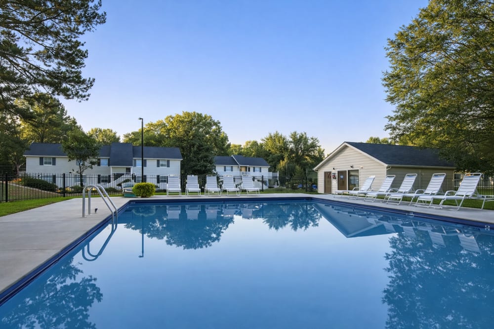 Pool with lounge chair  at Meadow Crossing in Conyers, Georgia