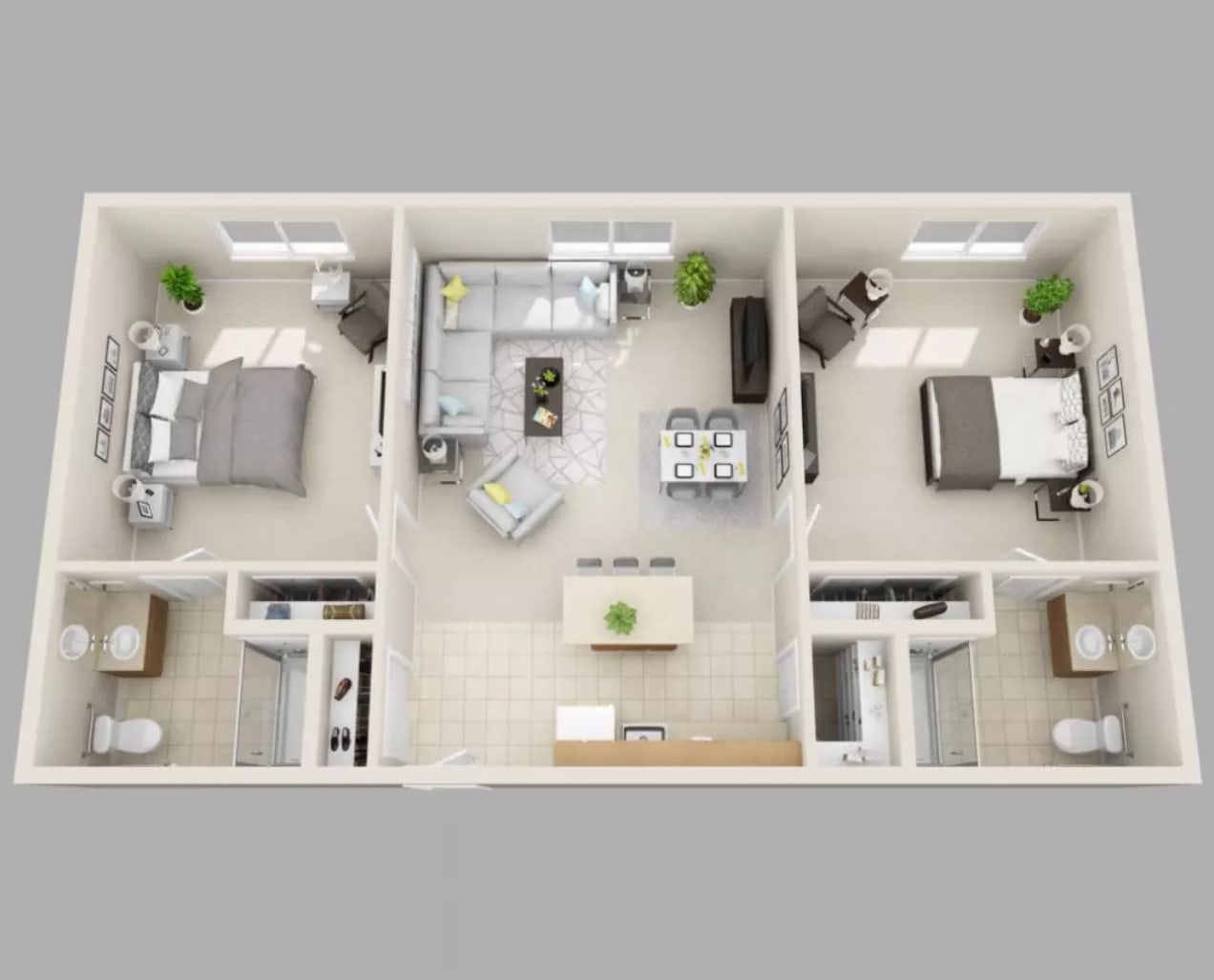two bedroom floor plan at The Courtyards at Linden Pointe in Winnipeg, Manitoba