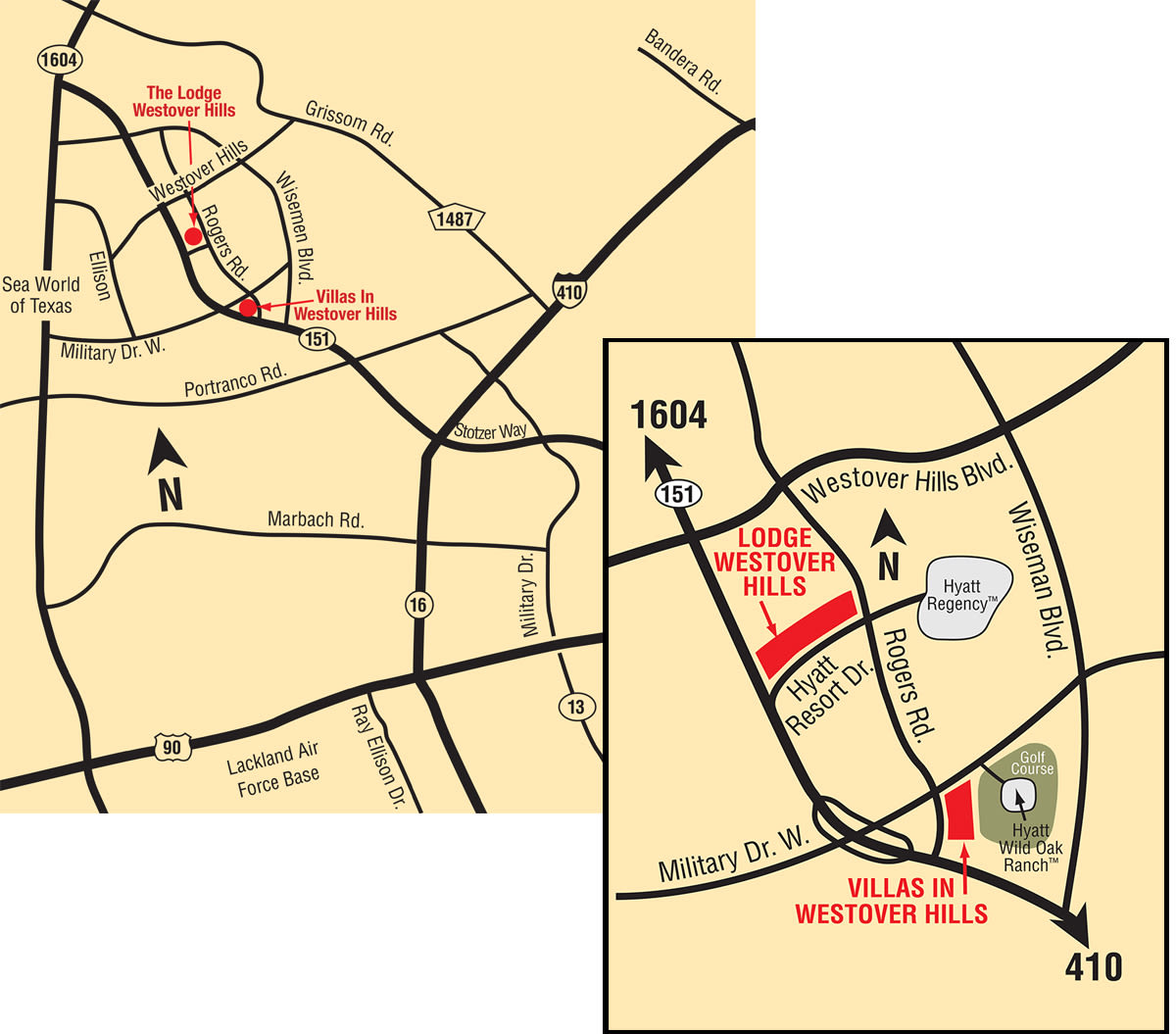 Map of Villas in Westover Hills