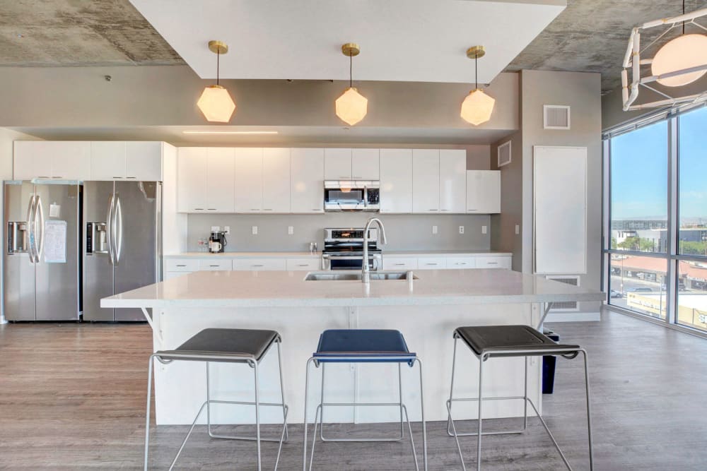 Kitchen with island at the yoU in Las Vegas, Nevada
