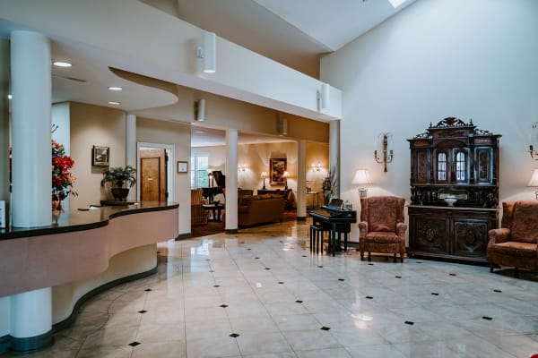 The lobby at Wesley Gardens in Montgomery, Alabama