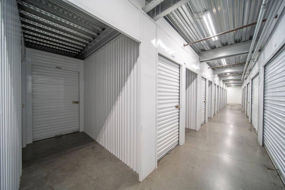 Indoor storage units at El Monte Storage in El Monte, California
